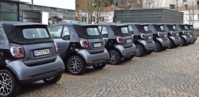 Eine Flotte elektrisch betriebener Kle...glichst bald an den Start gehen soll.  | Foto: Sebastian Barthmes