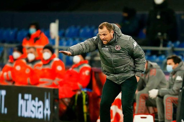 Mainz-Trainer Bo Svensson.  | Foto: LEON KUEGELER (AFP)