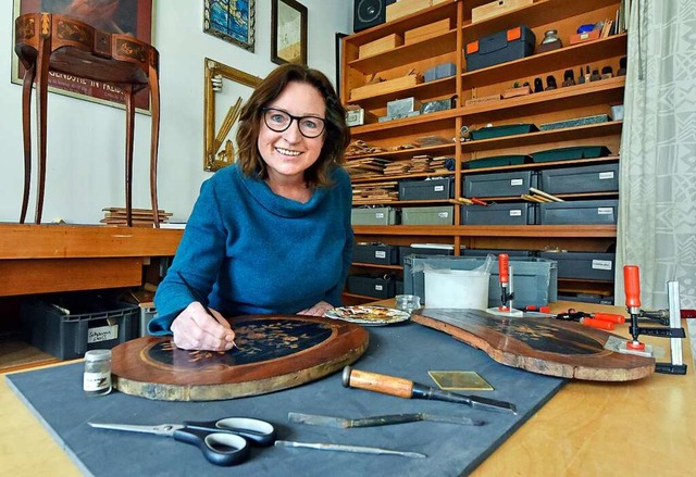 Kerstin Nonnenberg in ihrer Zhringer Werkstatt  | Foto: Michael Bamberger