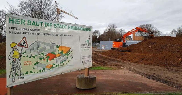 Der Neubau des Kindergartens auf dem F...oll kommendes jahr abgeschlossen sein.  | Foto: Gerhard Walser