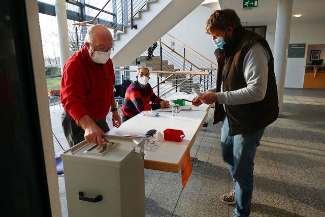 Auch im Wahlbezirk Rathaus Efringen-Ki...nung von Ein- und Ausgang ermglichen.  | Foto: Victoria Langelott