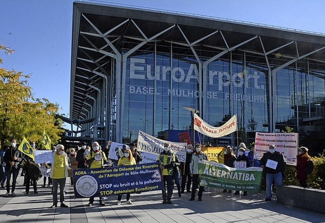 Im Herbst protestierten Fluglrmgegner am EAP  | Foto: Annette Mahro