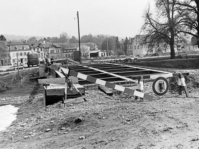 Bauarbeiten an der Schtzenbrcke  | Foto: Armin E. Mller