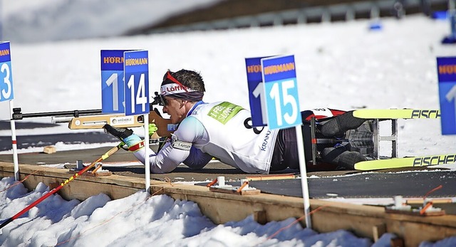 Biathlet Martin Fleig aus Gundelfingen...p in Slowenien Anfang Mrz  zu sehen.   | Foto: Adrian Stykowski