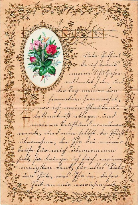 Das Einladungsschreiben von Marie Kaufmann aus Weil vom 12. März 1898  | Foto: Archiv Bauckner