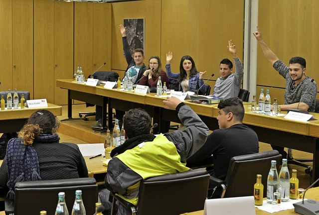 Das letzte Rheinfelder Jugendparlament...lndem Interesse bei den Jugendlichen.   | Foto: Martin Eckert