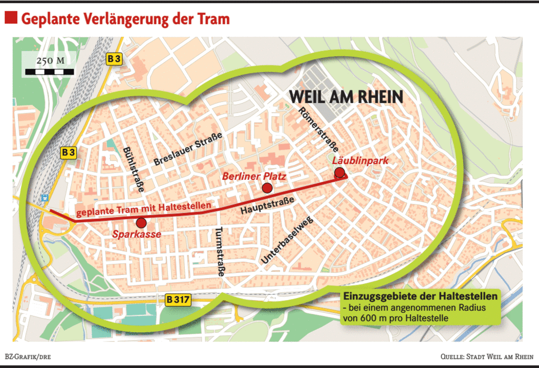 So sehen die Pläne für die Tramverlängerung in Weil am Rhein aus - Weil ...