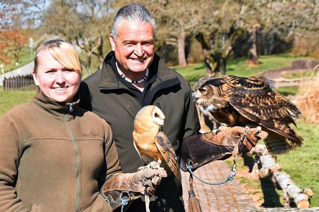 Andrea und Gisbert Kasten  vom Vogelpark Steinen  | Foto: Maja Tolsdorf