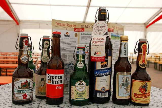 Ein Ausschnitt aus der Produktpalette der Ortenauer Brauereien  | Foto: Hubert Rderer