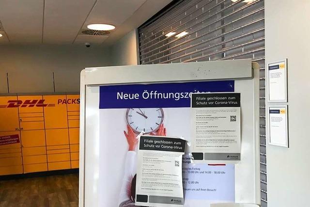 Postbankfiliale in Lrrach wegen eines Corona-Falls geschlossen