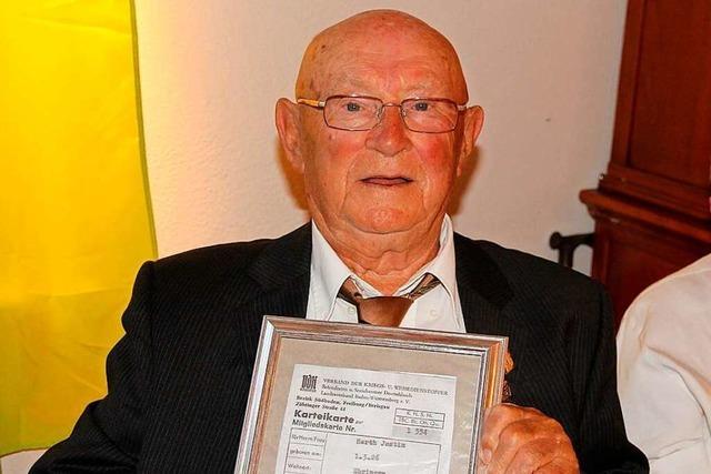 Justin Herth ist 95 Jahre alt und hat 1947 den VdK Ebringen mit gegrndet