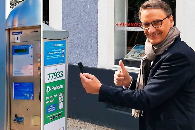 OB Markus Ibert (Lahr) freut sich, das...ngern von Parktickets leichter macht.  | Foto: Stadt Kehl