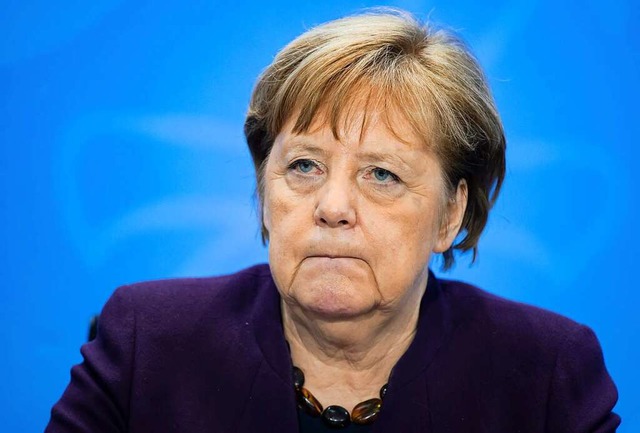 Bundeskanzlerin Angela Merkel (CDU) na...m Bund-Lnder-Treffen zur Corona-Krise  | Foto: Bernd von Jutrczenka (dpa)