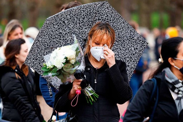 Die Trauer im Vereinigten Knigreich ist nach dem Tod von Prinz Philip gro.  | Foto: TOLGA AKMEN (AFP)
