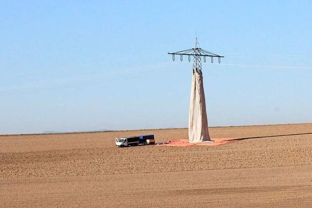 Warum waren Strommasten bei Efringen-Kirchen wie ein Christo-Kunstwerk verhllt?