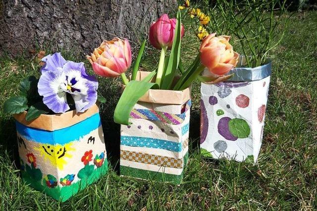 Upcycling: Von der Milchverpackung zur Blumenvase