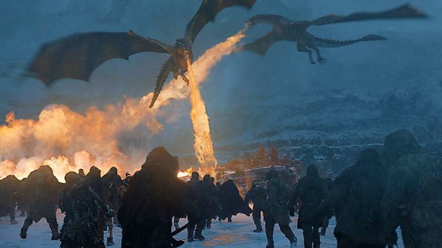 Drachen am Himmel: Szene aus der Episo...r Serie &#8222;Games of Thrones&#8220;  | Foto: Helen Sloan (dpa)