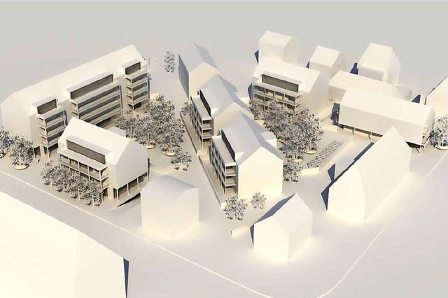 Blick in die Zukunft: So knnte das bebaute Kohlegssle-Quartier aussehen.  | Foto: Stadt Schopfheim