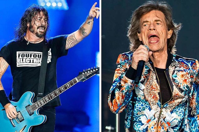 Dave Grohl war Schlagzeuger bei Nirvan...ischende Holzfllerhemdgitarre spielt.  | Foto: dpa