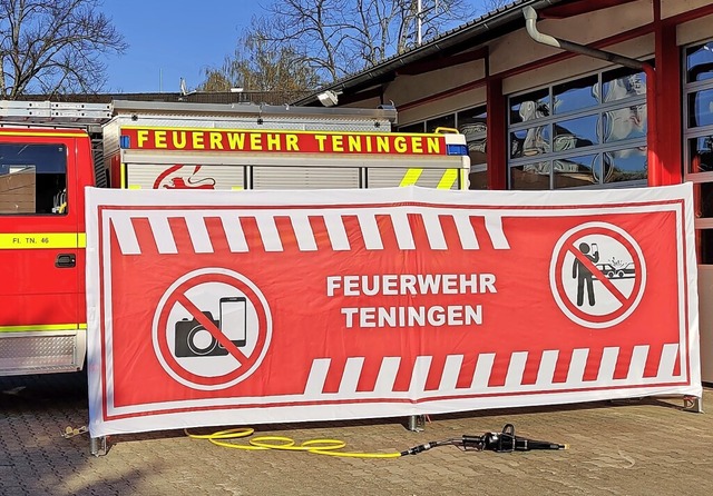 Die Schutzwand der Feuerwehr Teningen ...stzen zuknftig die Sicht versperren.  | Foto: Feuerwehr Teningen