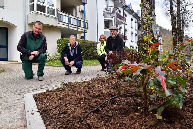 Michael Reimann, Michael Wamer, Remko... am neugestalteten Kanalufer im Bifig.  | Foto: Nicolai Kapitz