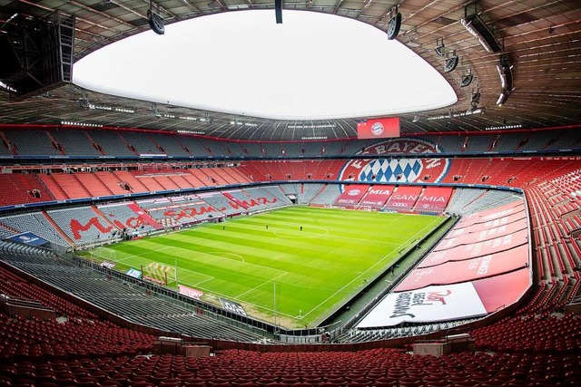 Leere Allianz-Arena in Mnchen: Deutsc...n um eine europische Suerliga heraus.  | Foto: Matthias Balk (dpa)