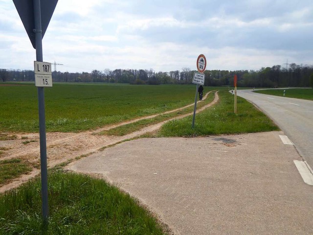Wo derzeit noch ein Feldweg verluft, ...ken Fahrbahnseite der L 187 verlaufen.  | Foto: Manfred Frietsch