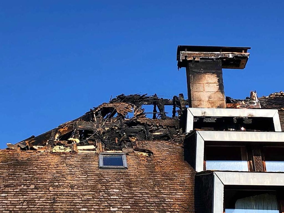 Der Dachstuhl nach dem Brand.  | Foto: Tanja Bury