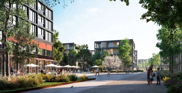 So sieht eine der Ideen fr das neue Wohngebiet in Otterbach aus.  | Foto: Hosoya Schaefer Architects mit Agence Ter.de Landschaftsarchitekten