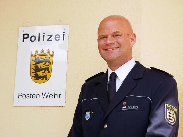 Christian Baumgartner ist der neue Leiter des Polizeipostens Wehr.   | Foto: Michael Gottstein
