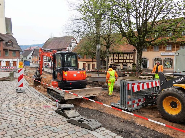 In der Ortsmitte von Seelbach werden a... Kanal- und Wasserleitungen eingebaut.  | Foto: Gemeinde