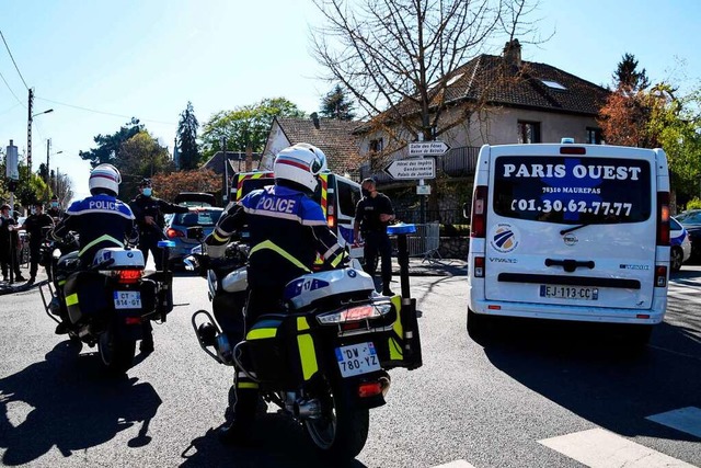 Die Polizei sicherte den Tatort  | Foto: BERTRAND GUAY (AFP)