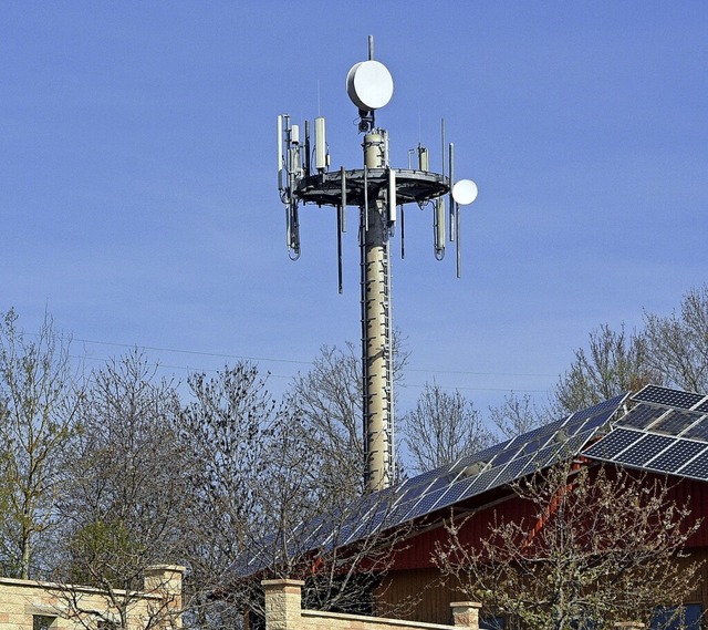 Der bestehende Funkmast der Firma Vodafone beim Raimundhof in Brunnadern.  | Foto: Stefan Pichler