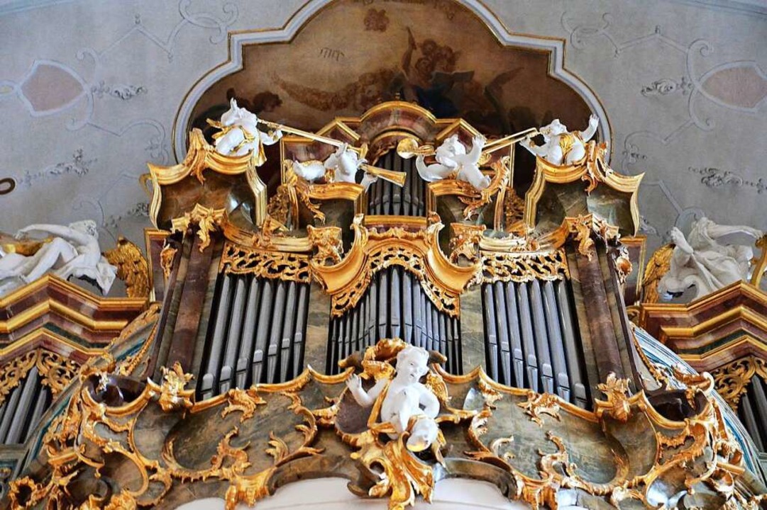 Die Orgel in der Barockkirche in St. P...beim Orgel-Spaziergang besucht werden.  | Foto: Kathrin Blum