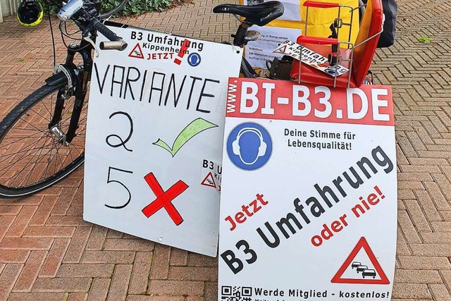 Die Kippenheimer Brgerinitiative machte Werbung fr Variante 2.  | Foto: Karl Kovacs