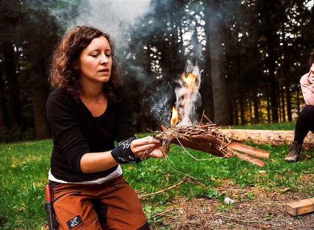 Ulrike Schoch hat sich selbststndig g...et Wildniskurse und Trekkingtouren an.  | Foto: Martin Frick