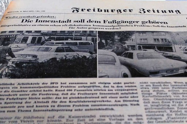 Voller Autos war vor 50 Jahren noch die Freiburger Innenstadt.  | Foto: Moritz Neufeld