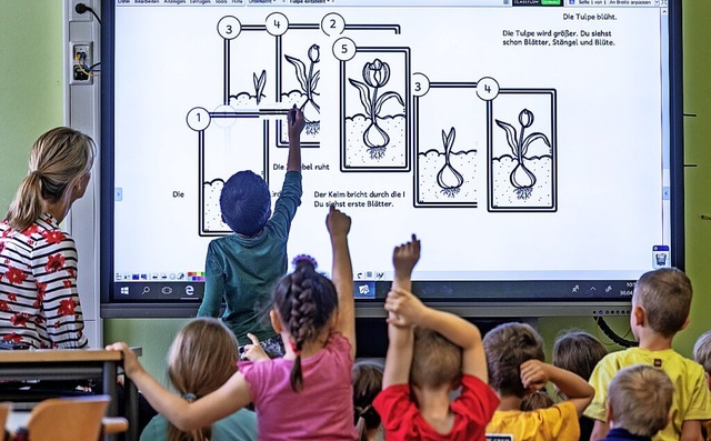 Ob es auch digitale Tafeln geben wird,...rd in den Grundschulen nun geschaffen.  | Foto: Armin Weigel