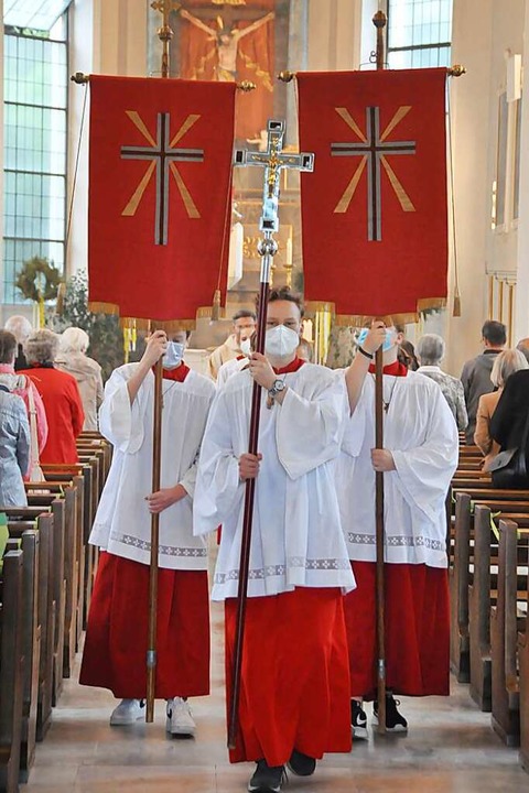 Katholiken feiern in St. Fridolin in Lörrach Christi Himmelfahrt
