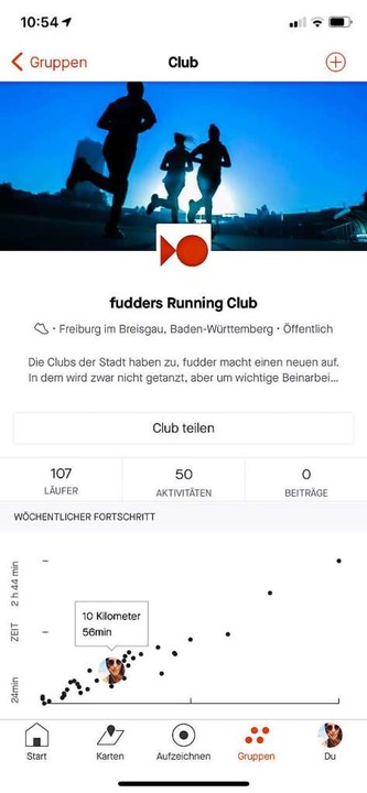 fudders Running Club kann man auch auf Strava folgen.  | Foto: Screenshot