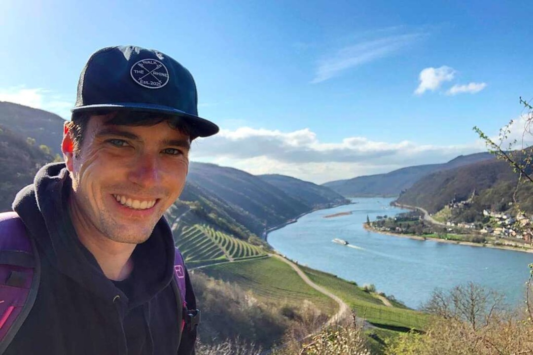 Tobias Hollmann hat sich in diesem Jahr vorgenommen, den Rhein abzuwandern.  | Foto: Tobias Hollmann