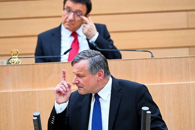 Hat fr die alte, neue Regierung Spott...g Reinhart von der mitregierenden CDU.  | Foto: Bernd Weissbrod (dpa)