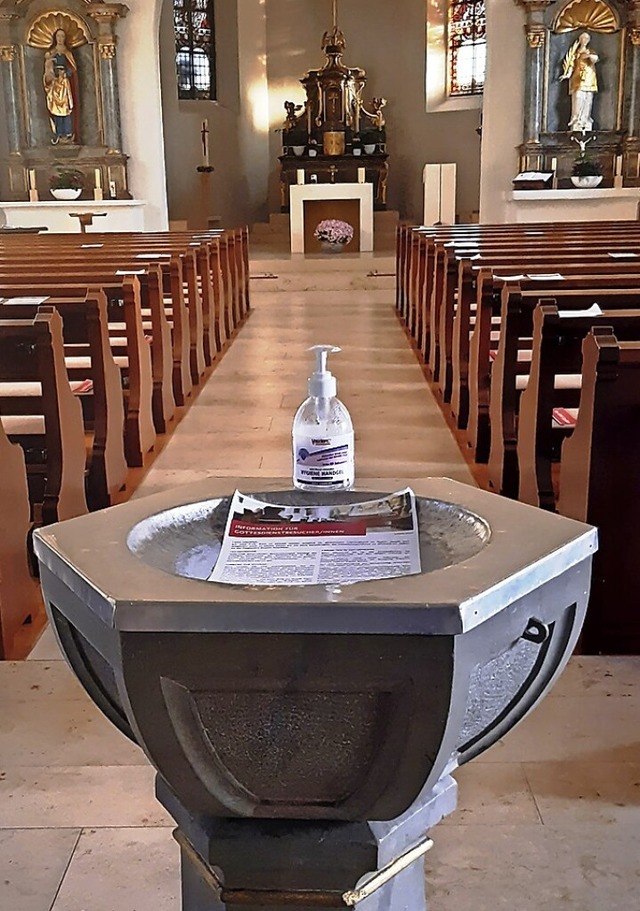 In den Gottesdiensten wird weiterhin u...ier in  St. Stephan  in Oberrimsingen.  | Foto: Manuela Schmitt
