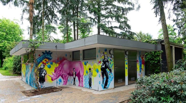 Die fertig sanierte Toilettenanlage st...m stlichen Rand des Parks in Haslach.  | Foto: Ingo Schneider