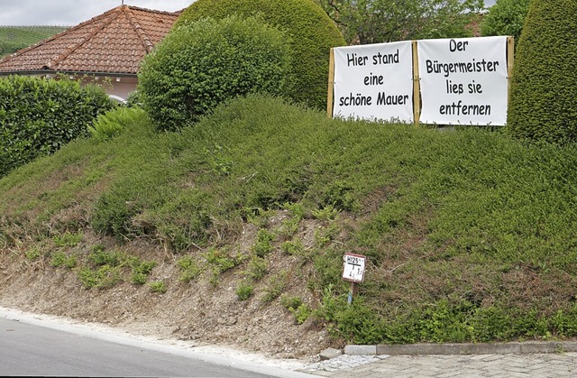 Stiller Protest in Auggen gegen eine Entscheidung der Verwaltung.  | Foto: Alexander Huber