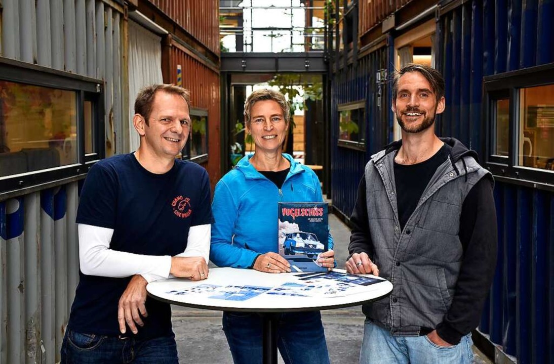 Drei der fnf Initiatoren des Comics (...dl, Frauke Bahle und Julian Waldvogel.  | Foto: Thomas Kunz