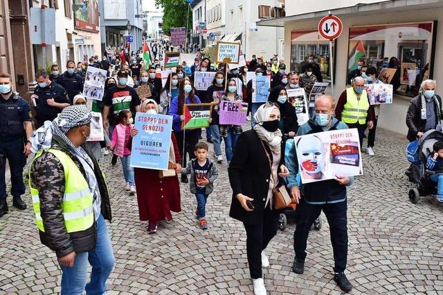 Friedliche Demonstration fr Palstinenser und Uiguren in Bad Sckingen