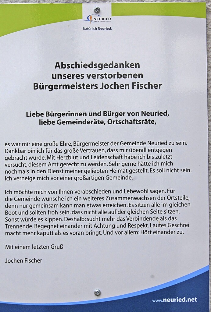 Abschiedsbrief Neuried Badische Zeitung