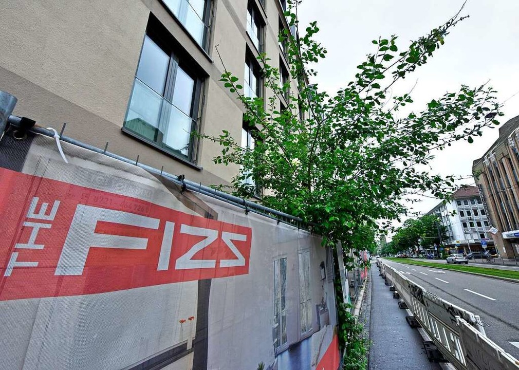 Bauzaun und provisorischer Gehweg vor ... der Habsburgerstrae &#8211; mit Baum  | Foto: Michael Bamberger