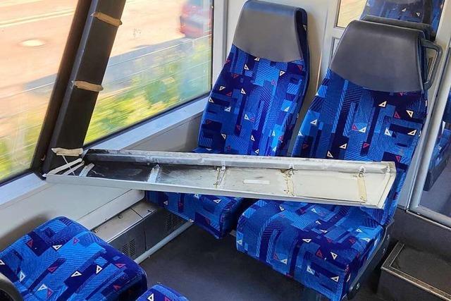 Elztalbahn: Fensterverkleidung lst sich und fllt Passagier auf den Kopf